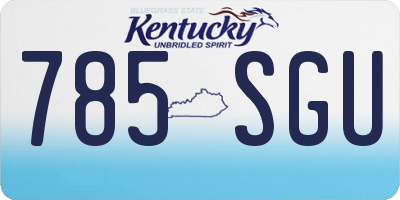 KY license plate 785SGU