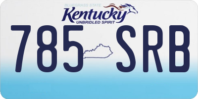 KY license plate 785SRB