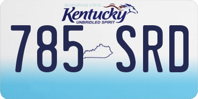 KY license plate 785SRD