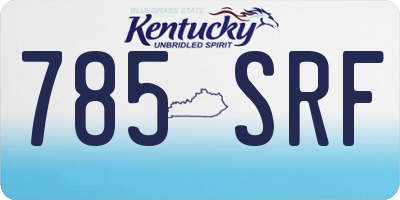 KY license plate 785SRF