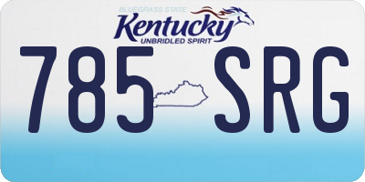 KY license plate 785SRG