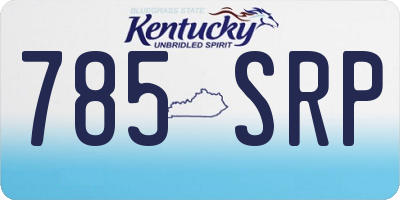KY license plate 785SRP