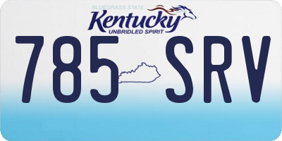 KY license plate 785SRV