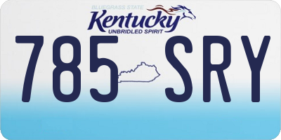 KY license plate 785SRY