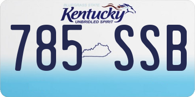 KY license plate 785SSB