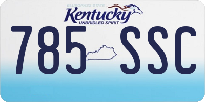 KY license plate 785SSC