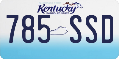 KY license plate 785SSD