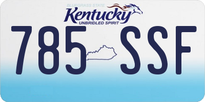 KY license plate 785SSF