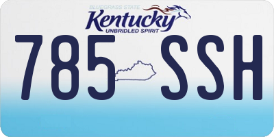 KY license plate 785SSH