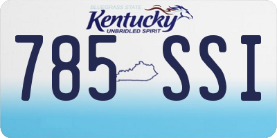 KY license plate 785SSI
