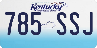 KY license plate 785SSJ