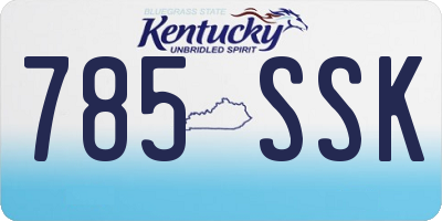 KY license plate 785SSK