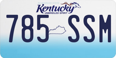 KY license plate 785SSM