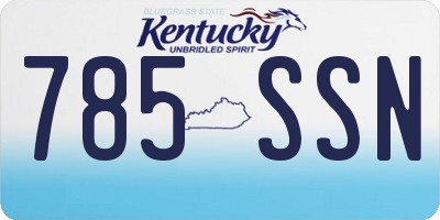 KY license plate 785SSN