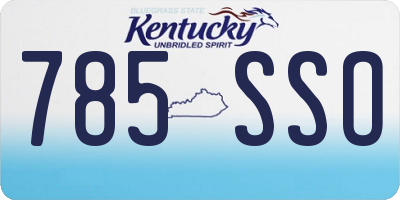 KY license plate 785SSO