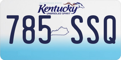 KY license plate 785SSQ