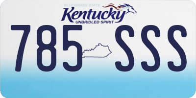 KY license plate 785SSS