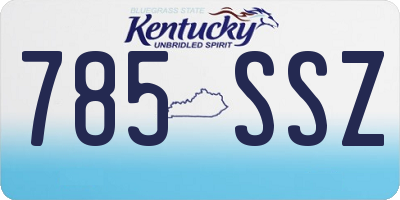 KY license plate 785SSZ
