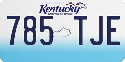 KY license plate 785TJE