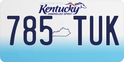 KY license plate 785TUK