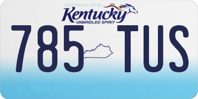 KY license plate 785TUS