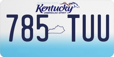 KY license plate 785TUU