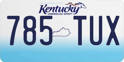 KY license plate 785TUX