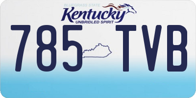 KY license plate 785TVB