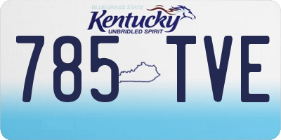 KY license plate 785TVE