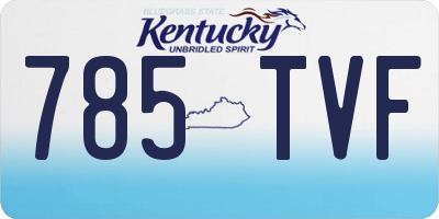 KY license plate 785TVF