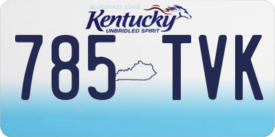 KY license plate 785TVK
