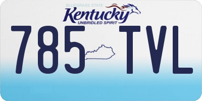 KY license plate 785TVL