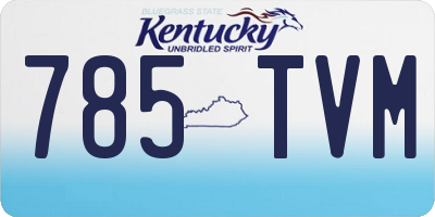 KY license plate 785TVM