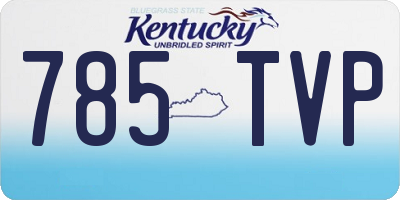 KY license plate 785TVP