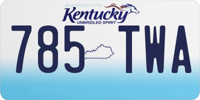 KY license plate 785TWA