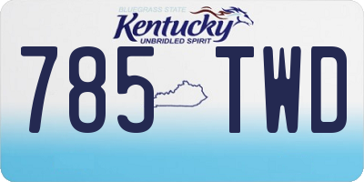 KY license plate 785TWD
