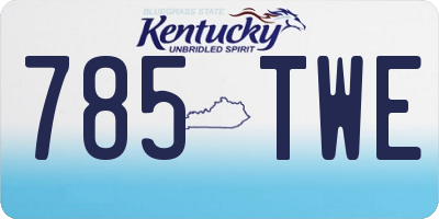 KY license plate 785TWE