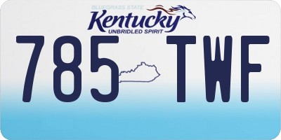 KY license plate 785TWF
