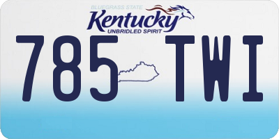 KY license plate 785TWI