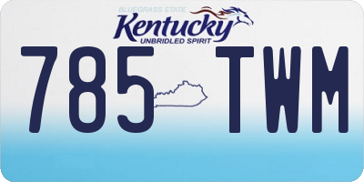 KY license plate 785TWM