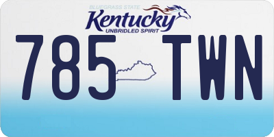 KY license plate 785TWN