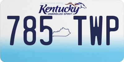 KY license plate 785TWP