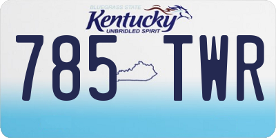 KY license plate 785TWR