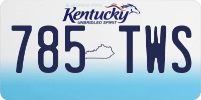 KY license plate 785TWS