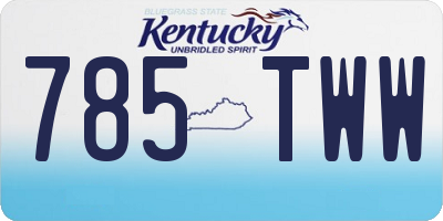KY license plate 785TWW