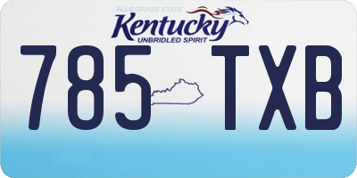 KY license plate 785TXB