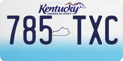 KY license plate 785TXC