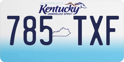 KY license plate 785TXF