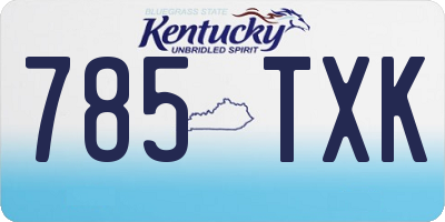 KY license plate 785TXK