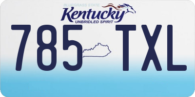 KY license plate 785TXL